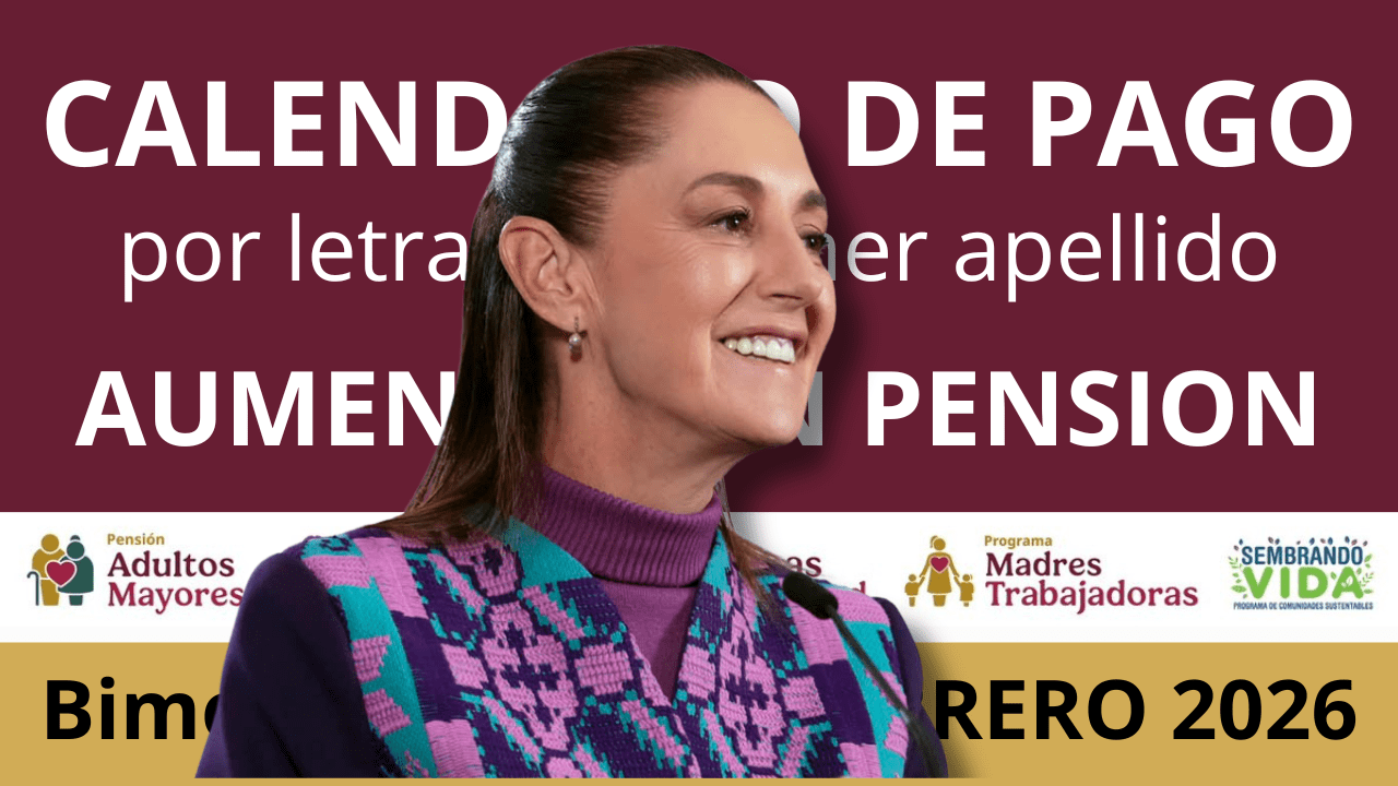 Calendario de pago tentativo pensión Bienestar enero 2026